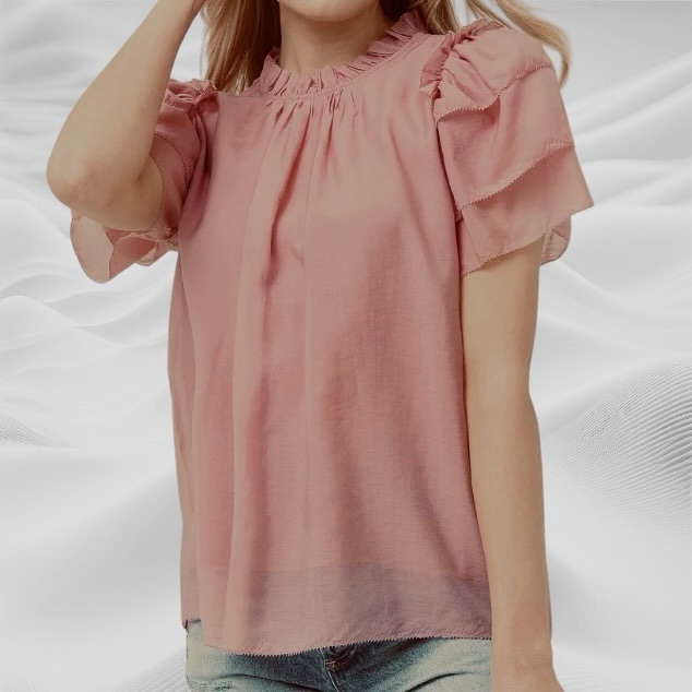 Hunter Bell Blair Top Dusty Rose Size Medium Ruffle Tier